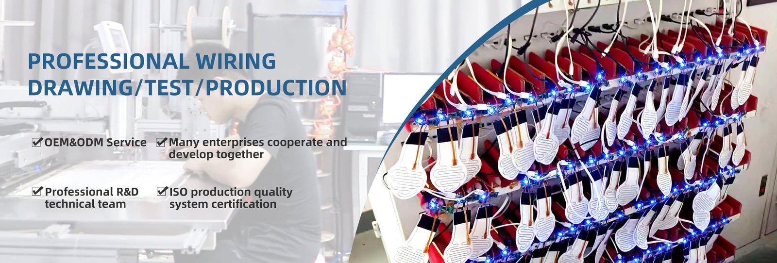 Technician using a thermal camera to analyze heat distribution uniformity in a heated glove, or performing battery overcharge/discharge protection tests.