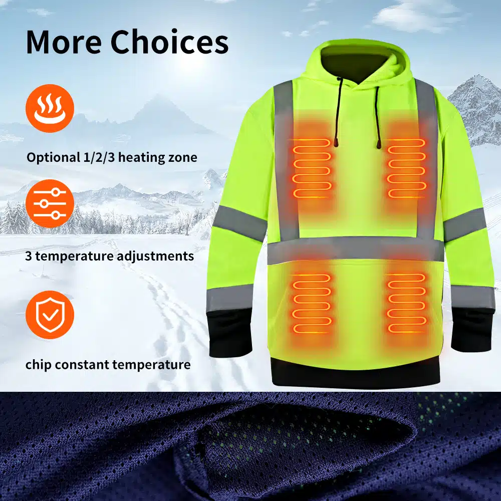 Infographic-style guide cover showing the safe washing process for heated jackets, gloves, and socks, including battery removal and air drying.