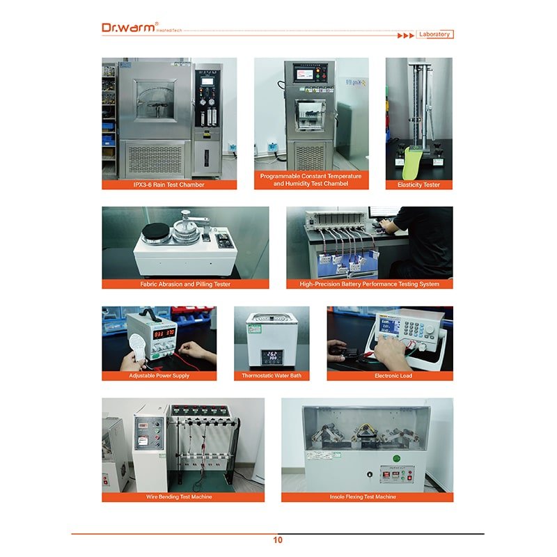 laboratory equipment for heated clothing testing including rain test chamber battery testing system and insulation durability testers
