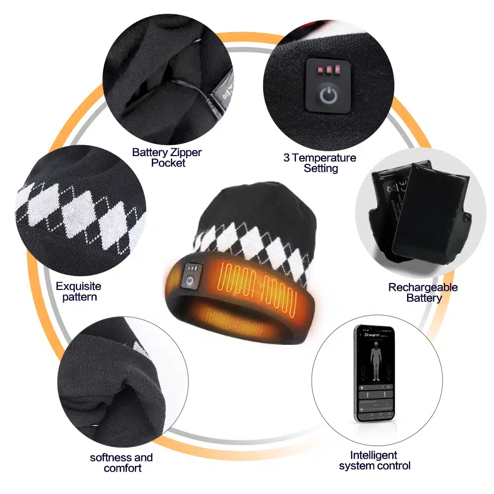 Stay warm and comfortable in extreme cold with our heated hat, designed with convenience, safety, and advanced heating technology in mind. Perfect for outdoor activities such as skiing, hiking, motorcycling, or daily winter wear, this rechargeable electric hat delivers consistent warmth to your head while maintaining a sleek, ergonomic design.