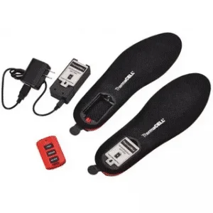 Heated insoles system including battery packs charger and temperature controller