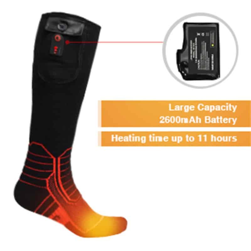 2600mAh 74V Rechargeable Battery Heated Socks for Long Lasting Winter Warmth Factory ODM