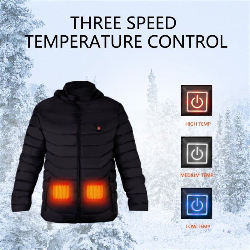 3 Gear Temperature Heated Jacket 25C 35C 50C Settings Battery Powered Custom Manufacturer