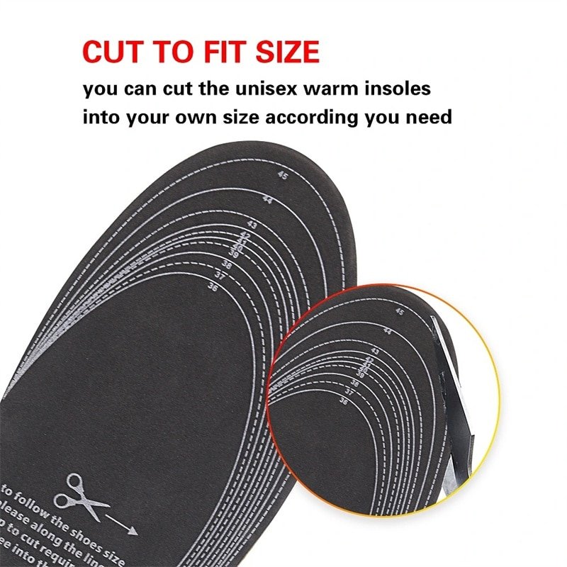 Comparison diagram showing how electric heated insoles actively warm feet versus standard insulated insoles.