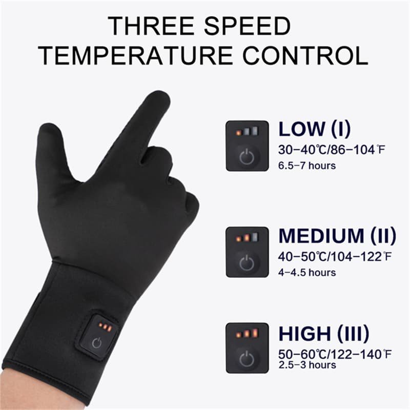 Detail of the glove’s technical fabric layers: windproof TPU back, flexible Nylon Lycra knuckles, and conductive cloth fingertips.
