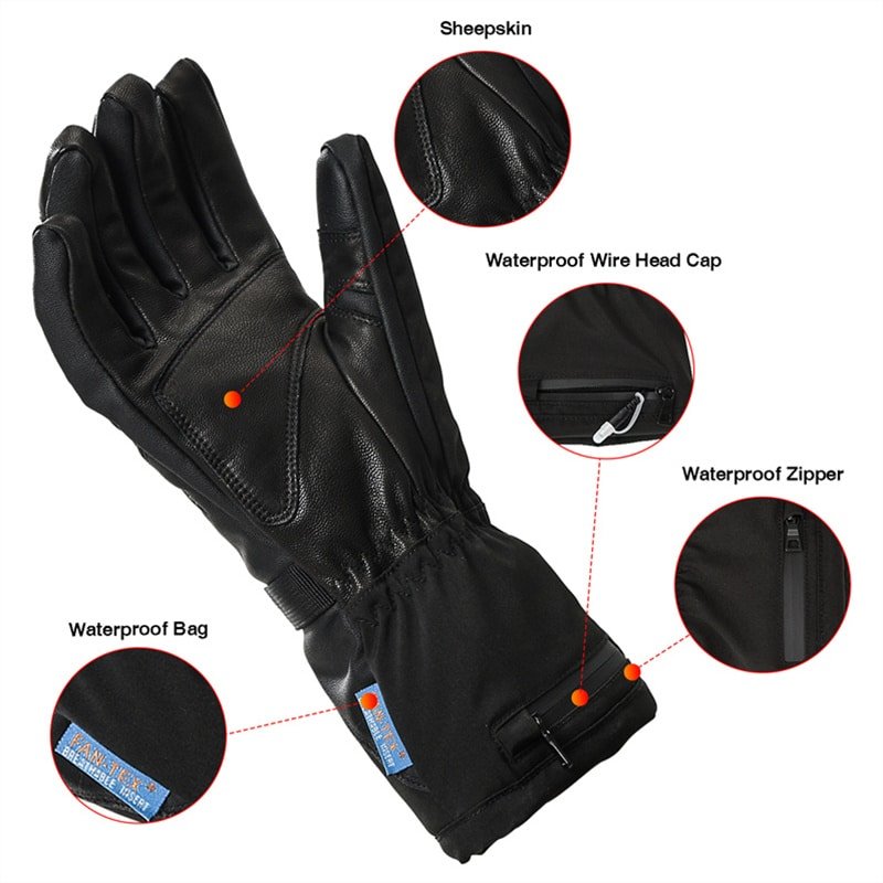 Close-up of the safety certification labels (CE, FCC, ROHS) on Dr.Warm heated gloves packaging or product, emphasizing trust and compliance.