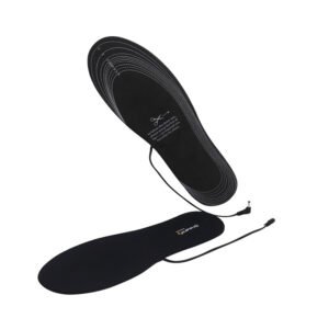 Dr. Warm W1 heated insoles with integrated wire and power connector, shown as a complete set.