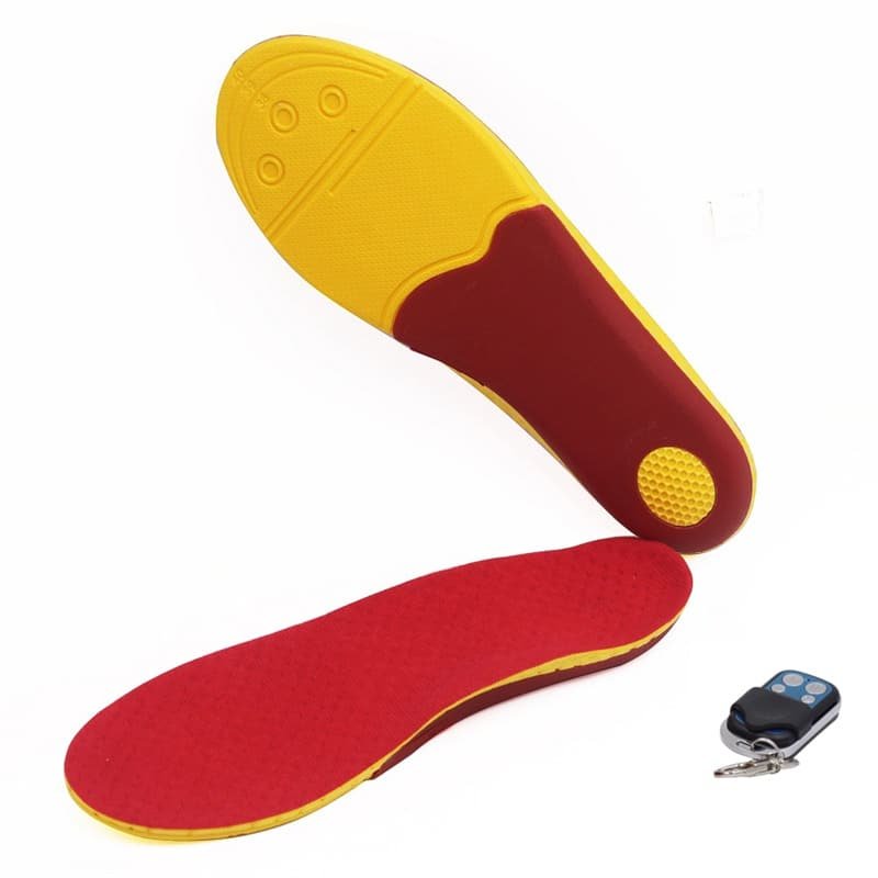 Dr.Warm R4 heated insoles with built-in manual control buttons for easy temperature adjustment.