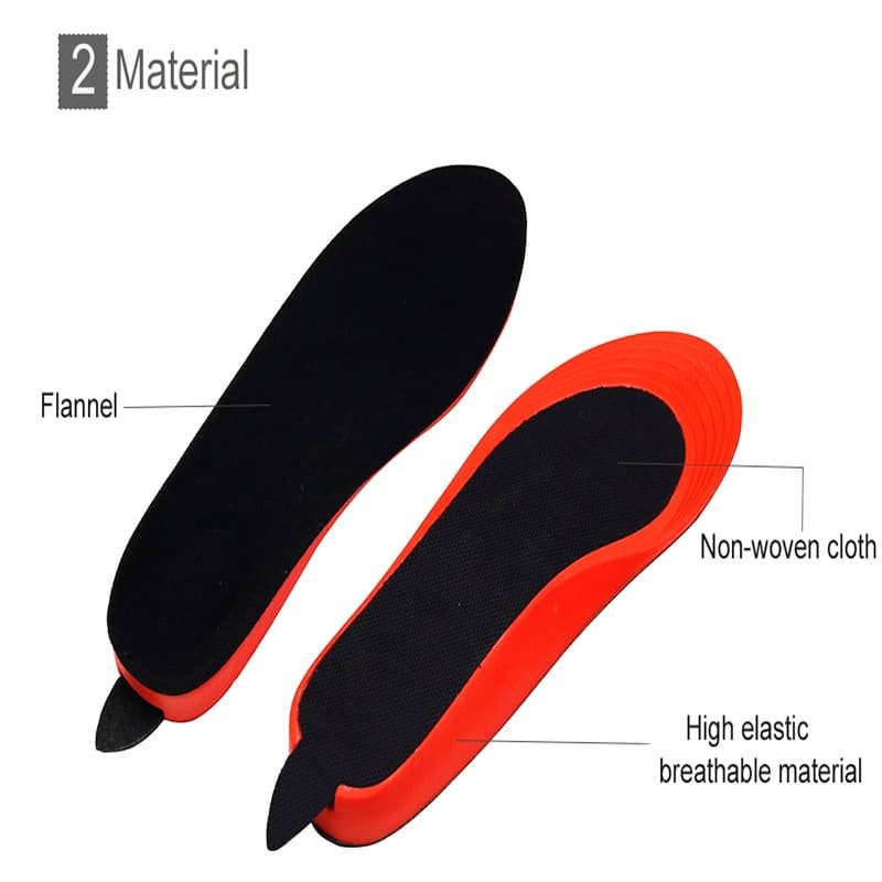 Pair of Dr.warm R3-1 heated insoles isolated on a background, highlighting their slim design.