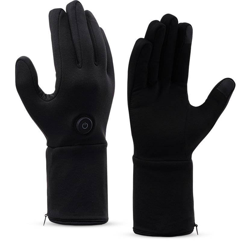 A climber wearing Dr.Warm heated gloves on a cold rock face or snowy ridge, emphasizing grip and endurance in extreme conditions.
