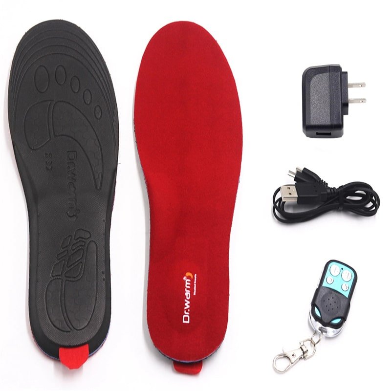 Cyclist wearing biking shoes with R3 heated insoles, riding in a cold environment.