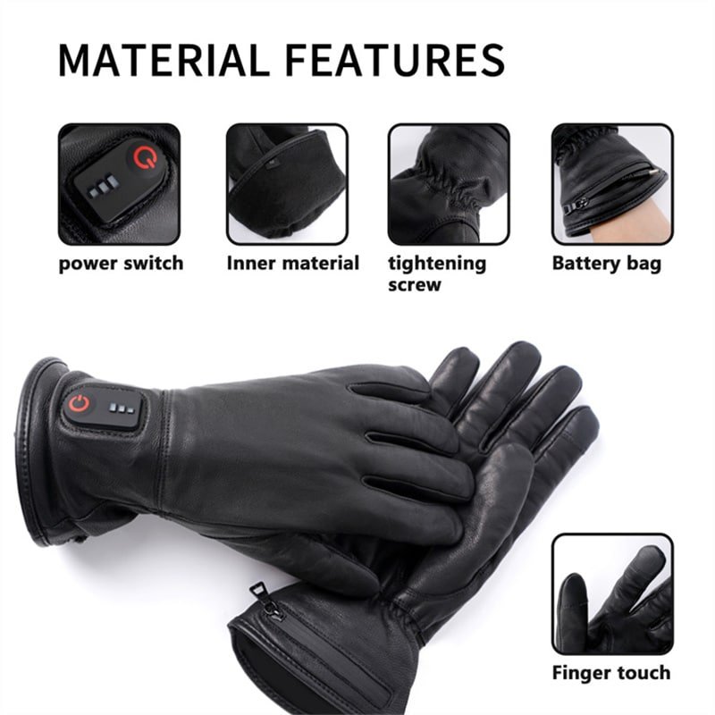 Detail shot showing the premium leather exterior seamlessly integrated with the technical nylon Lycra, TPU, and conductive cloth panels of the glove.