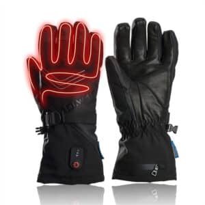 Stylish Dr.Warm heated gloves made with genuine leather and soft milk silk fabric lining, showcasing a premium look and feel for cold weather.
