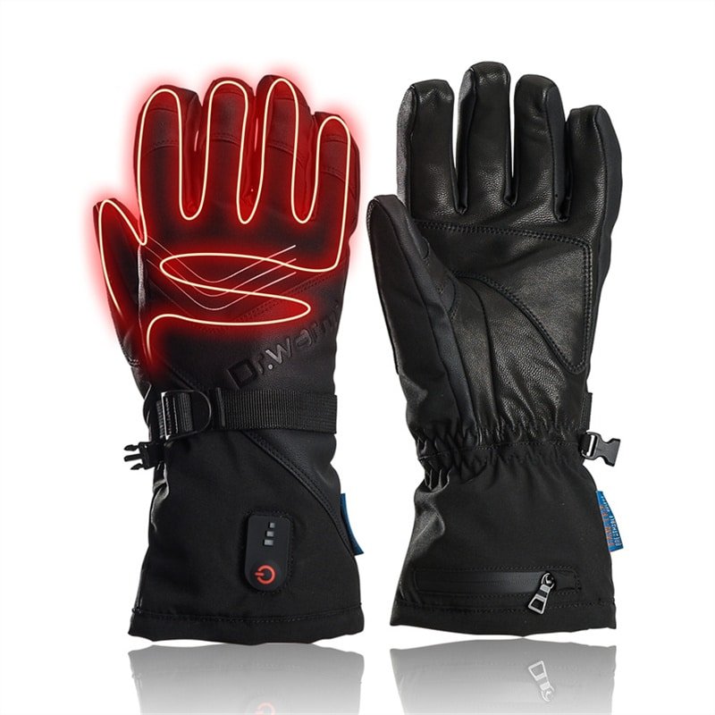 Stylish Dr.Warm heated gloves made with genuine leather and soft milk silk fabric lining, showcasing a premium look and feel for cold weather.