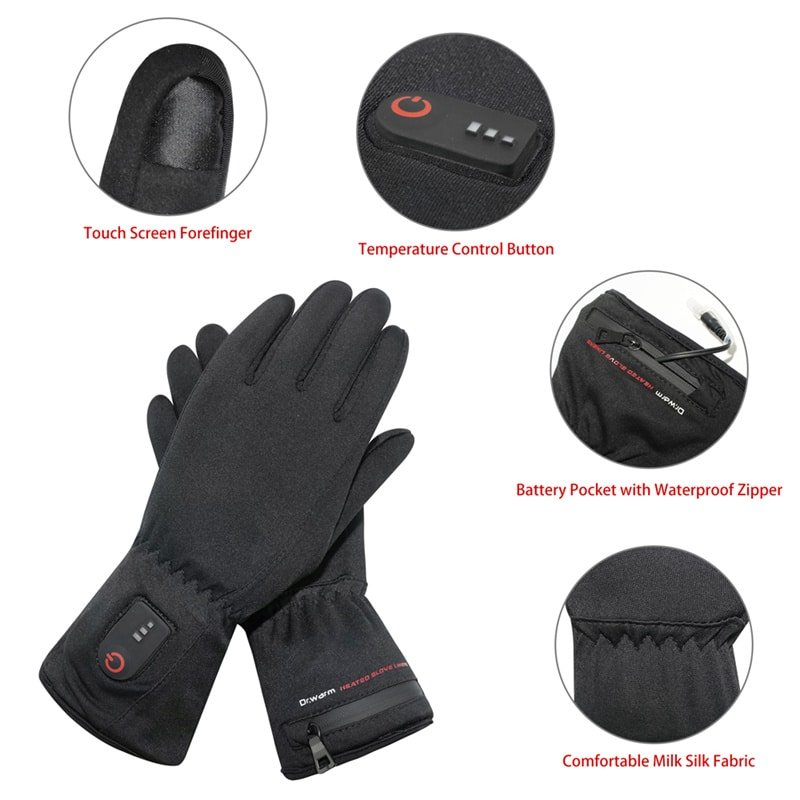 Technical details of the glove’s material layers (conductive cloth, neoprene, TPU) shown separately, representing advanced manufacturing capabilities for brands.