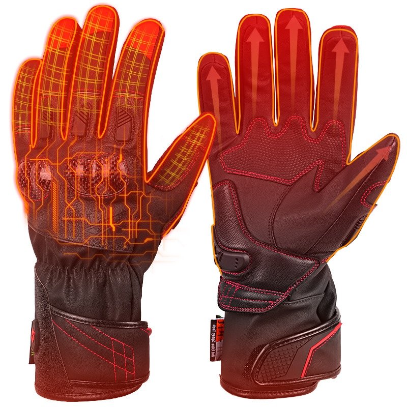 Product image emphasizing the ROHS compliance certification and OEM customization options for Dr.Warm heated ski and motorcycle gloves.