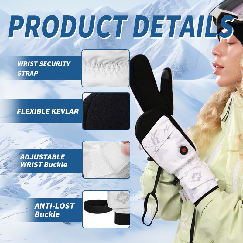 Product listing image for Dr.Warm custom heated ski gloves, correctly categorized under Sports Safety, Rehabilitation, and Ski Gloves for online search.