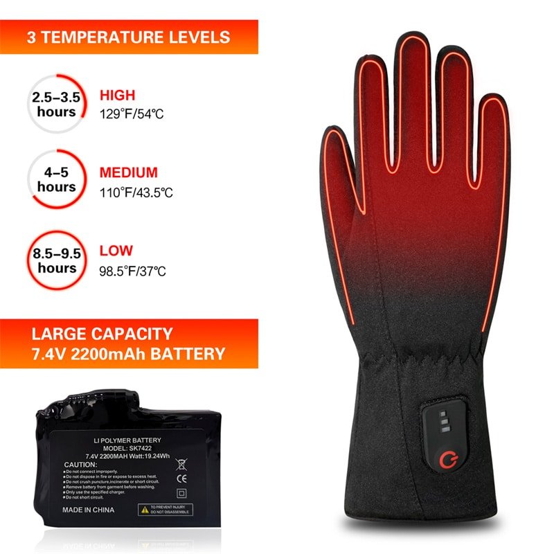 A flagship image of Dr.Warm men‘s heated gloves, presenting a sleek, sporty design suited for multiple high-intensity winter activities.