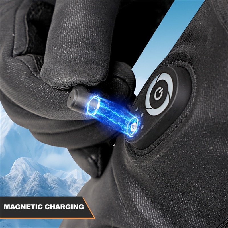 A flagship product image of the Dr.Warm G44-2 heated gloves, showcasing its robust leather build, integrated heating system, and professional design.