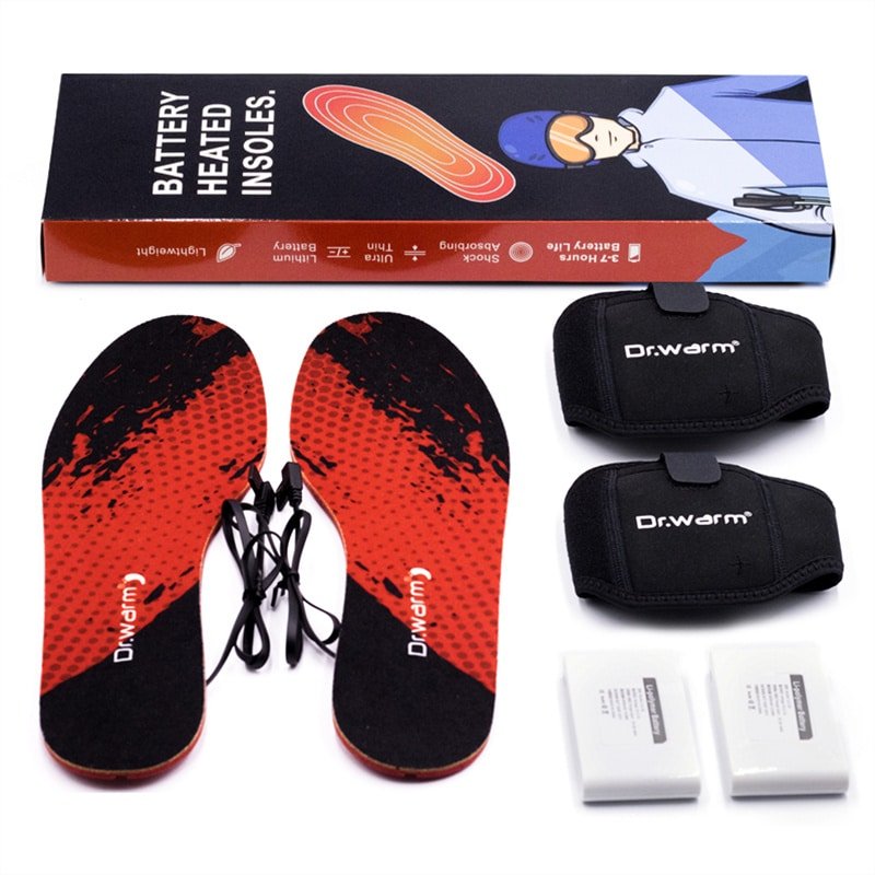 The removable, USB-rechargeable lithium battery that powers the Dr.warm heated insoles foot warmers.