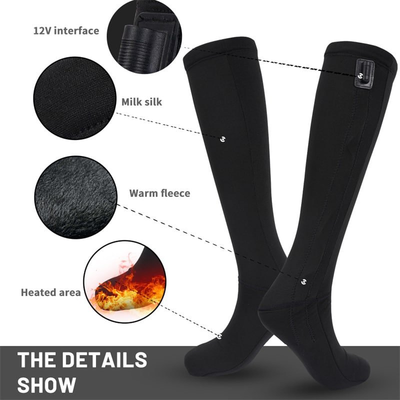 Professional Manufacturer of CE FCC ROHS Certified 12V Rechargeable Heated Thermal Socks Made with Milk Silk Fabric