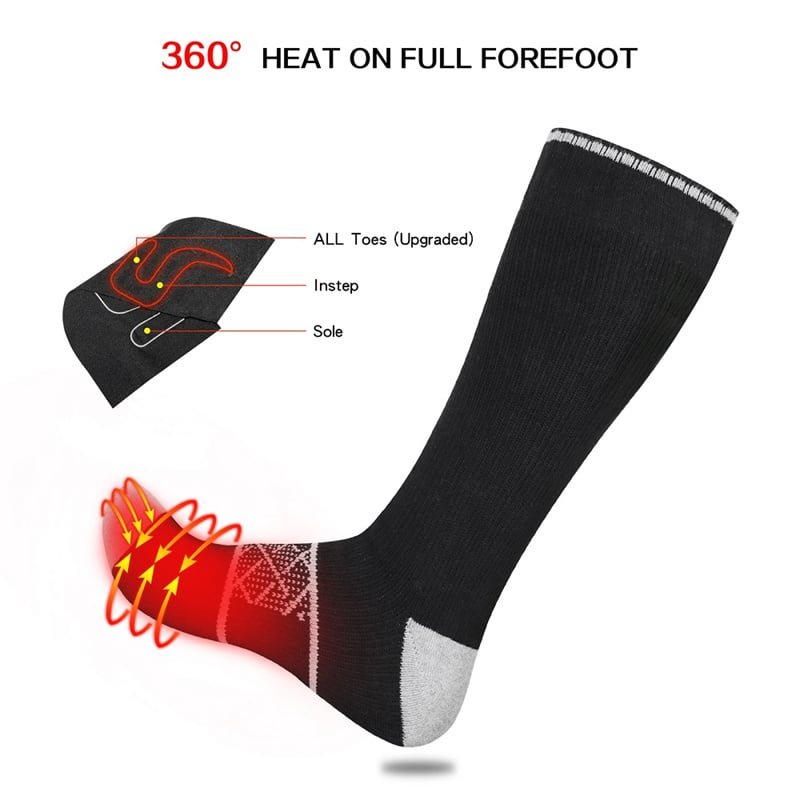 CE FCC RoHS Certified 37V Heated Socks Global Market Compliance Factory