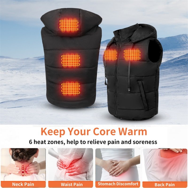CE and SGS Certified Heated Vest Made with Polyester Nylon Blend Quality Factory ODM