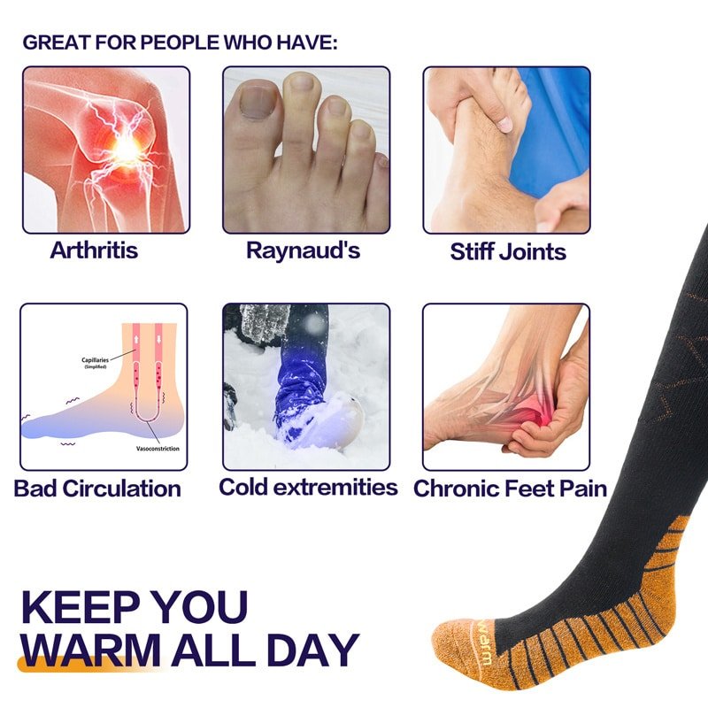 Combed Cotton Heated Socks for Motorcycle Riding Breathable and Durable from Direct Factory