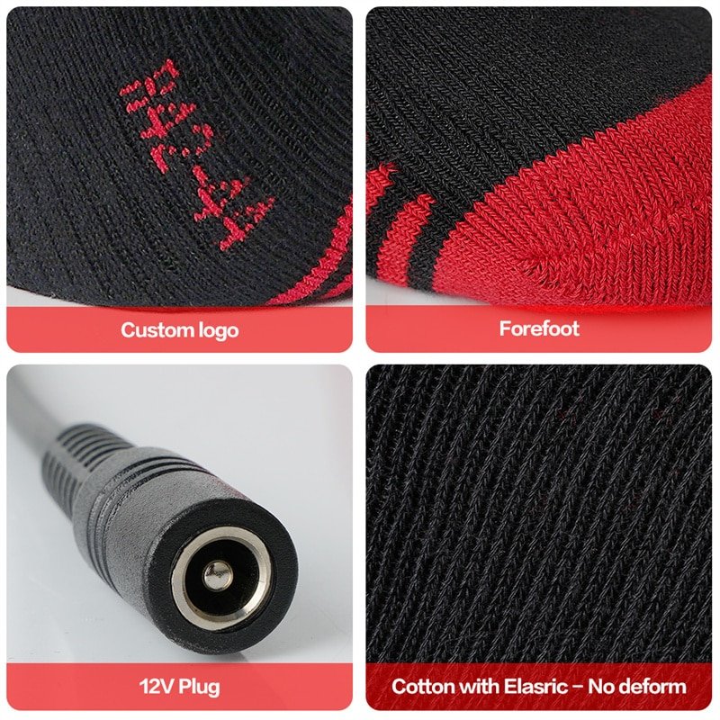 Factory Direct Custom Heated Socks for Motorcycle Made of Soft Combed Cotton OEM ODM Services Available