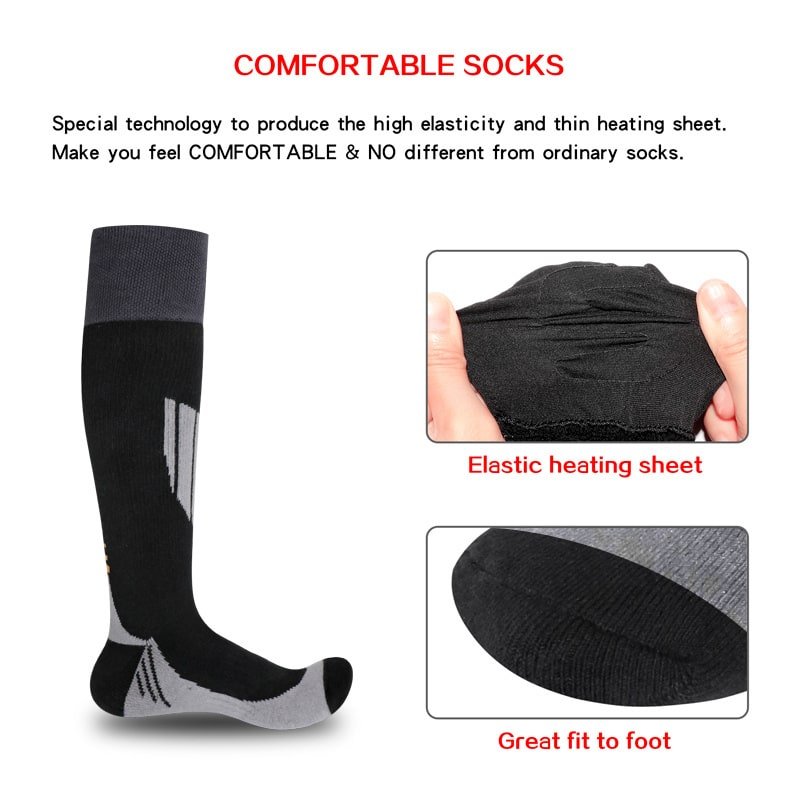 Custom Heated Socks with Cotton Acrylic Nylon Spandex Blend Technical Material Factory ODM