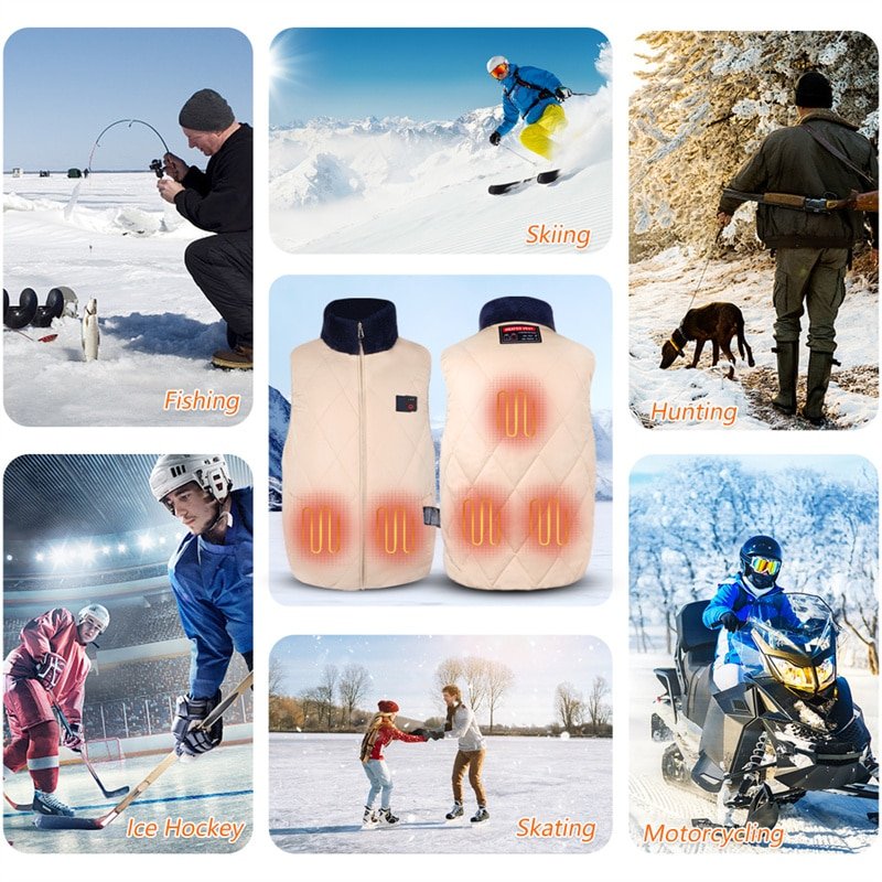 Electric Warming Heated Vest for Women Thermal Comfort Winter Outdoor Factory Production