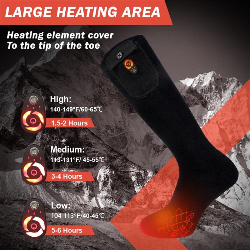 Manufacturer of Heated Socks with Cotton Acrylic Nylon Spandex Blend for Flexible Comfort