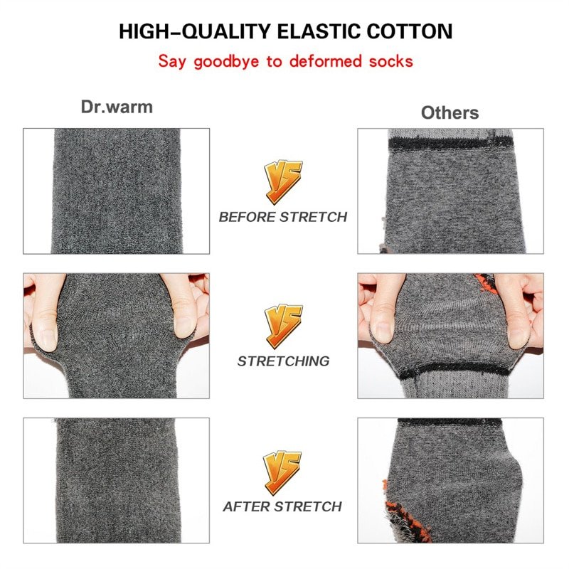Heated Socks with Cotton Acrylic Nylon Spandex Blend for Ski Wear Comfortable and Durable Factory