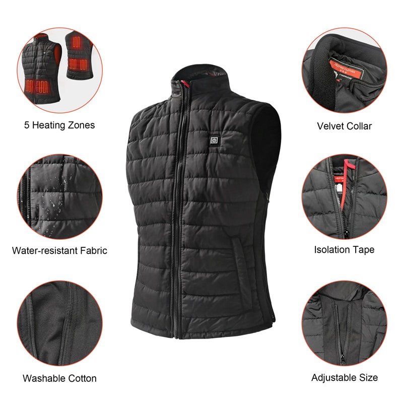 Heated Vest 14 Days Delivery Polyester Nylon Blend 5V USB Heating Factory Supplier