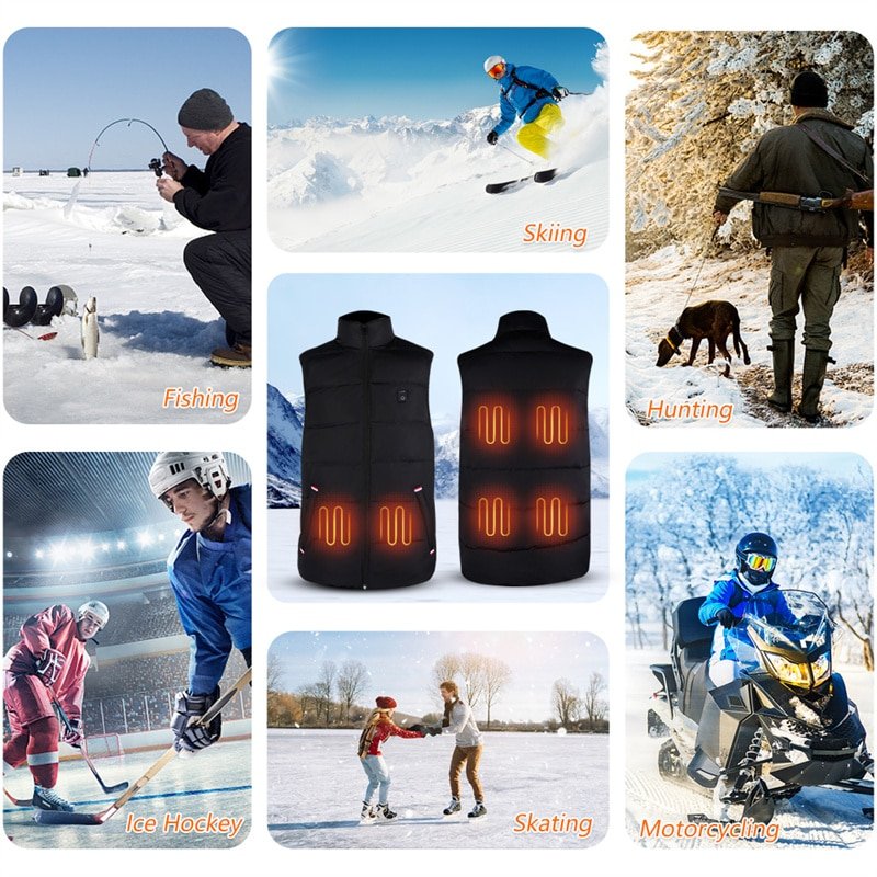 Hunting Heated Vest Battery Powered Winter Thermal Wear Polyester Nylon Blend Factory
