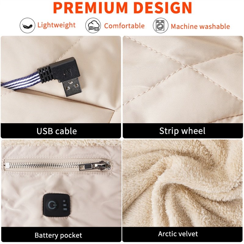 Innovative Dual Sided Heated Vest Solution with Rechargeable Adjustable Heating
