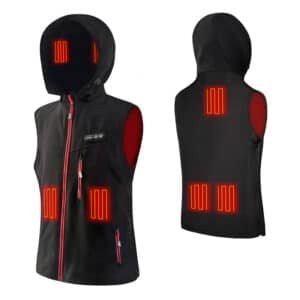 Hooded Heated Vest with Milk Silk and Leather for Luxury Winter Comfort USB Powered Unisex Factory