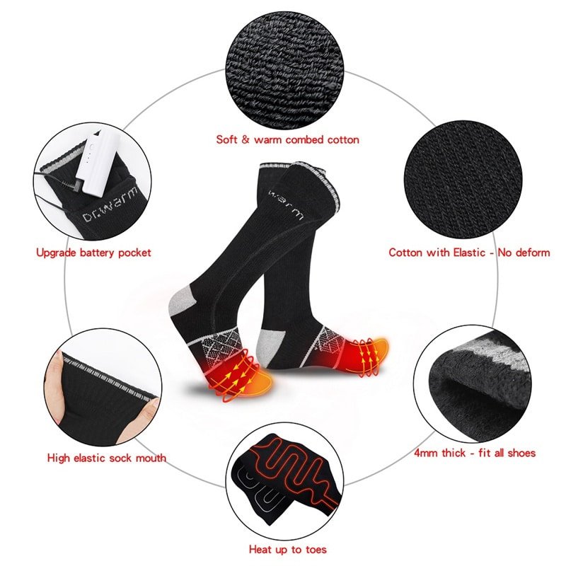 Rechargeable Heated Socks Ideal Winter Warm Gift for Him and Her Factory Wholesale
