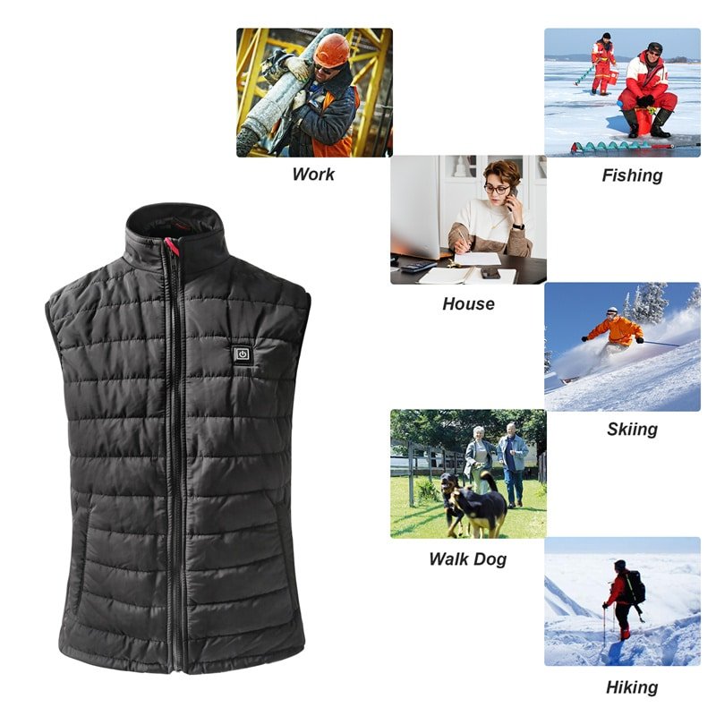 Ski Hunting Heated Vest USB Battery Powered Winter Outdoor Gear Custom Manufacturer