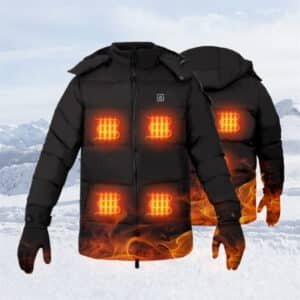 Unisex Black Heated Jacket for Men and Women Polyester Nylon Blend Custom Wholesale Factory