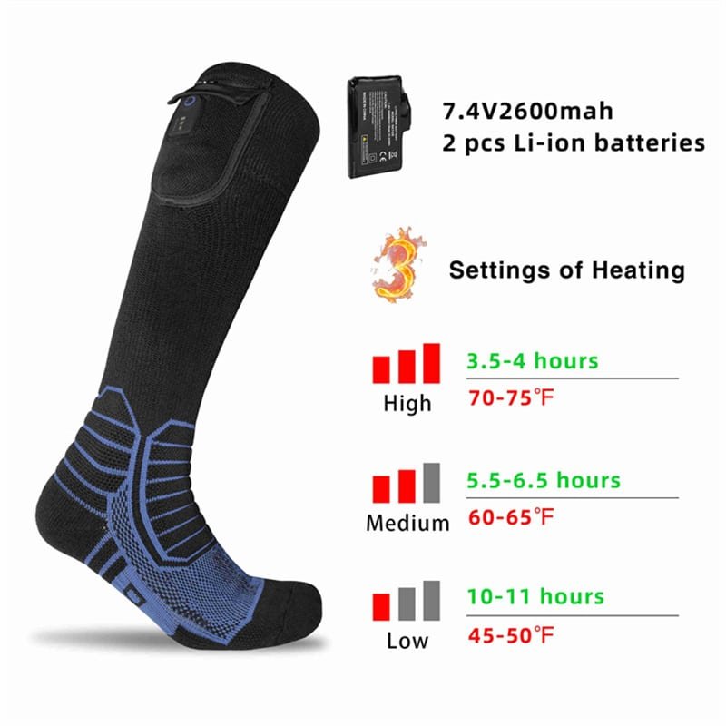 Upgrade Rechargeable Battery System in Heated Socks CE and SGS Certified Safe Factory Production