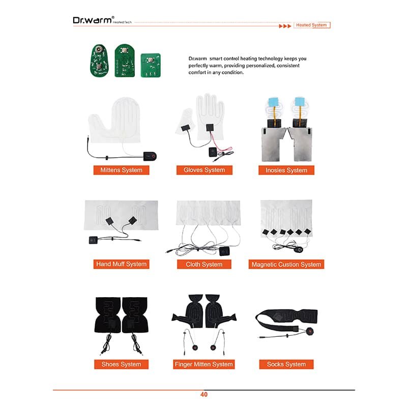 low voltage PCBA heating systems for heated gloves heated insoles heated socks and battery powered heated wearables electronics