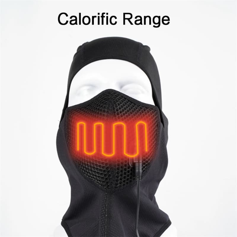 Black Heated Ski Mask for Winter Face Protection and Motorcycle Use Dongguan Factory