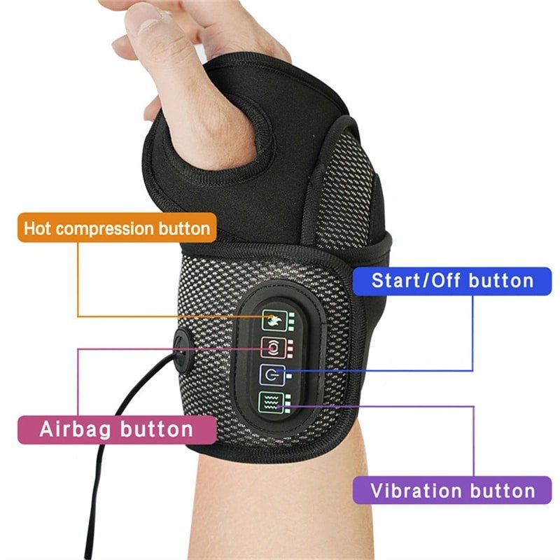 Electric Heated Massage Brace for Wrist Pain Relief and Thermal Therapy Factory Production
