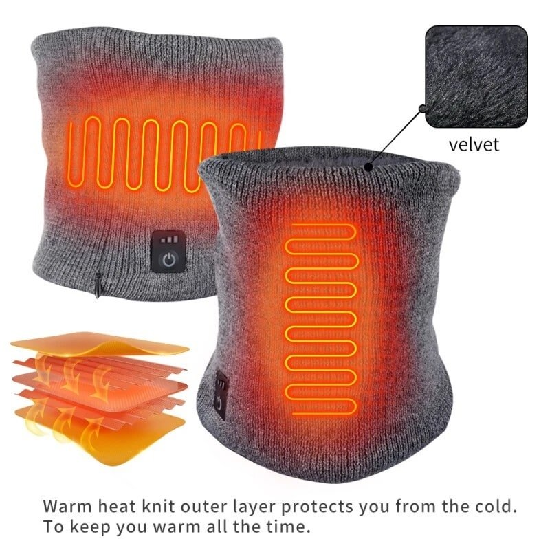 Milk Silk Fabric Heated Scarf for Women Winter Neck Warmer with Black Sanding Finish Factory