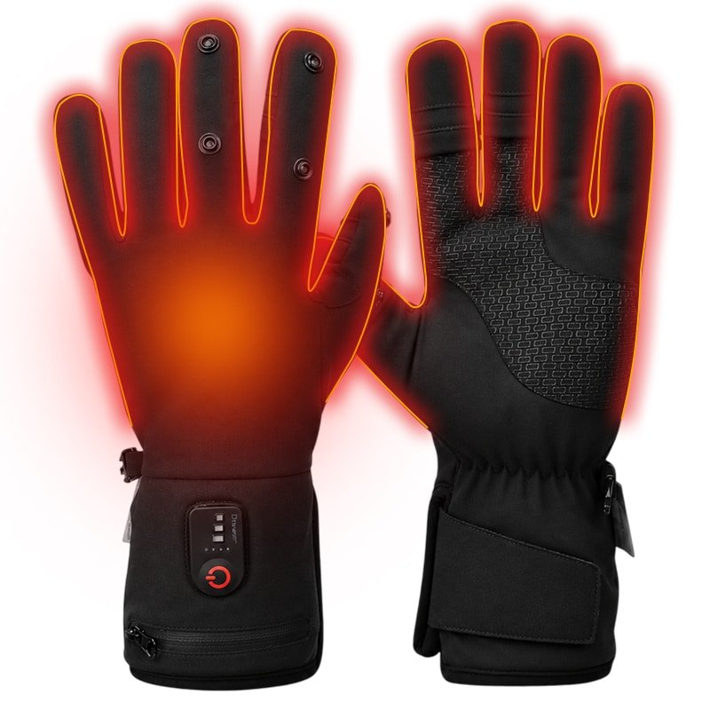 Rechargeable Heated Gloves with 3 Heat Settings, Flip-Back Fingertips and Anti-Slip Palm for Winter Outdoor Activities