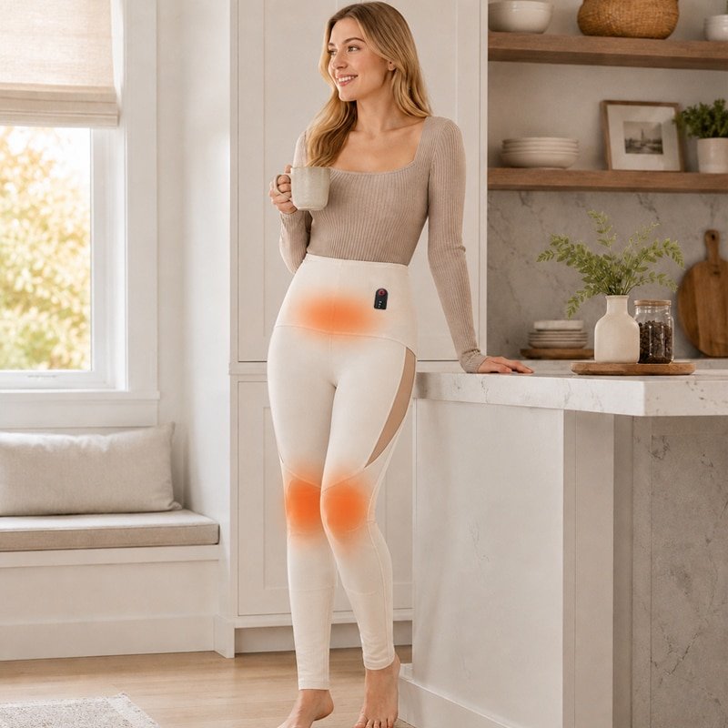 3-Zone Heated Leggings with 3 Heat Settings, High-Waist Stretch Thermal Pants for Winter Comfort