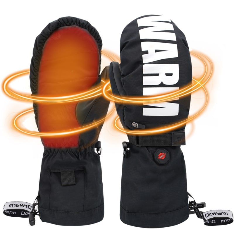 Custom Logo Waterproof Zipper Cuff Heated Gloves Ski GLOVES Snowboard Mittens with Durable Electric Heating Mittens
