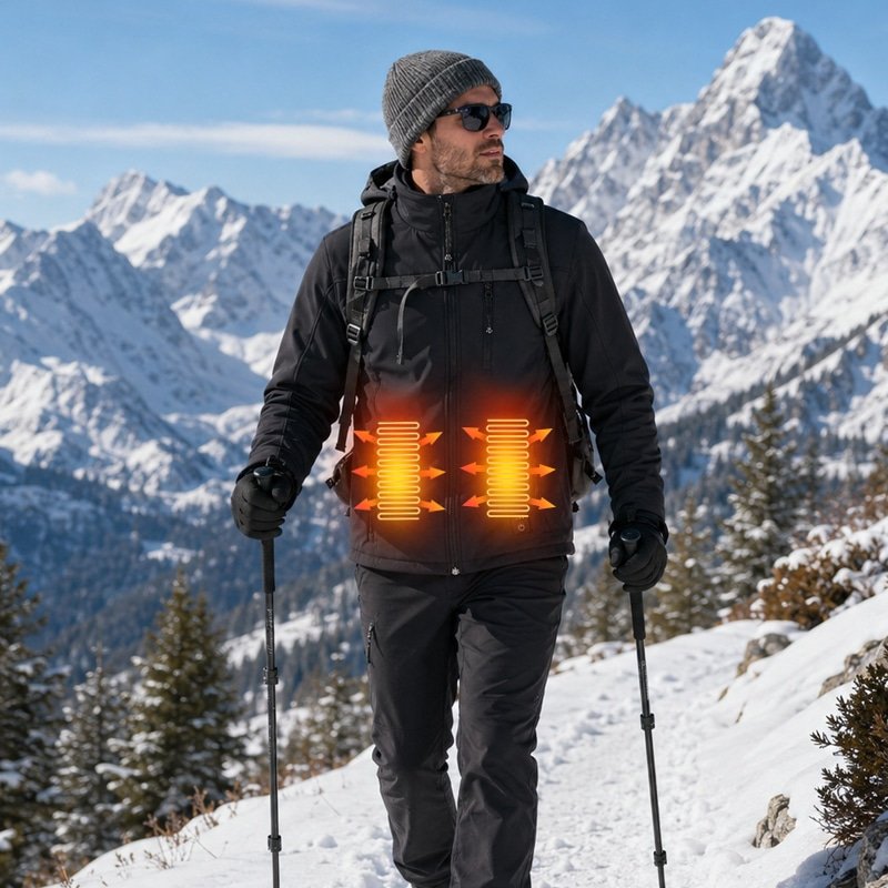 Men’s 3-Zone Heated Softshell Jacket with 3 Heat Settings