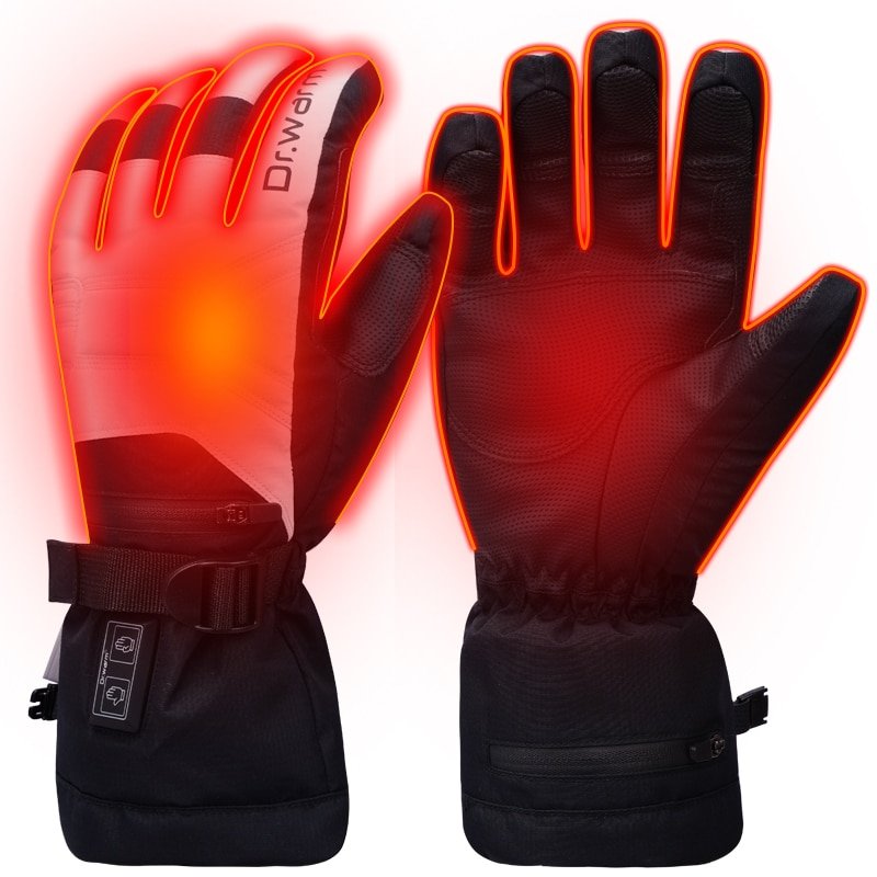 Rechargeable Electric Gloves Waterproof Windproof for Skiing Snowmobile Cycling Heated Gloves for Men Women